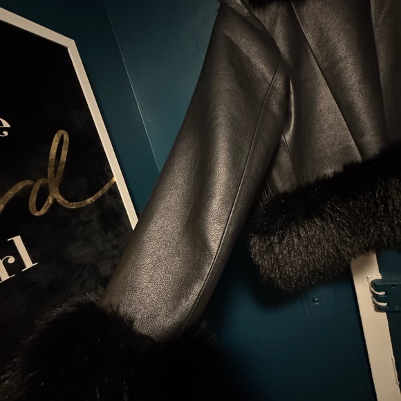 Charlotte Simone Vivienne Jacket Excellent Condition Black Faux Fur Trim RARE Sm - Picture 8 of 9